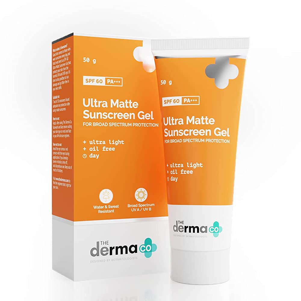 The Derma Co Ultra Matte Sunscreen Gel SPF 60 PA+++ - 50gms