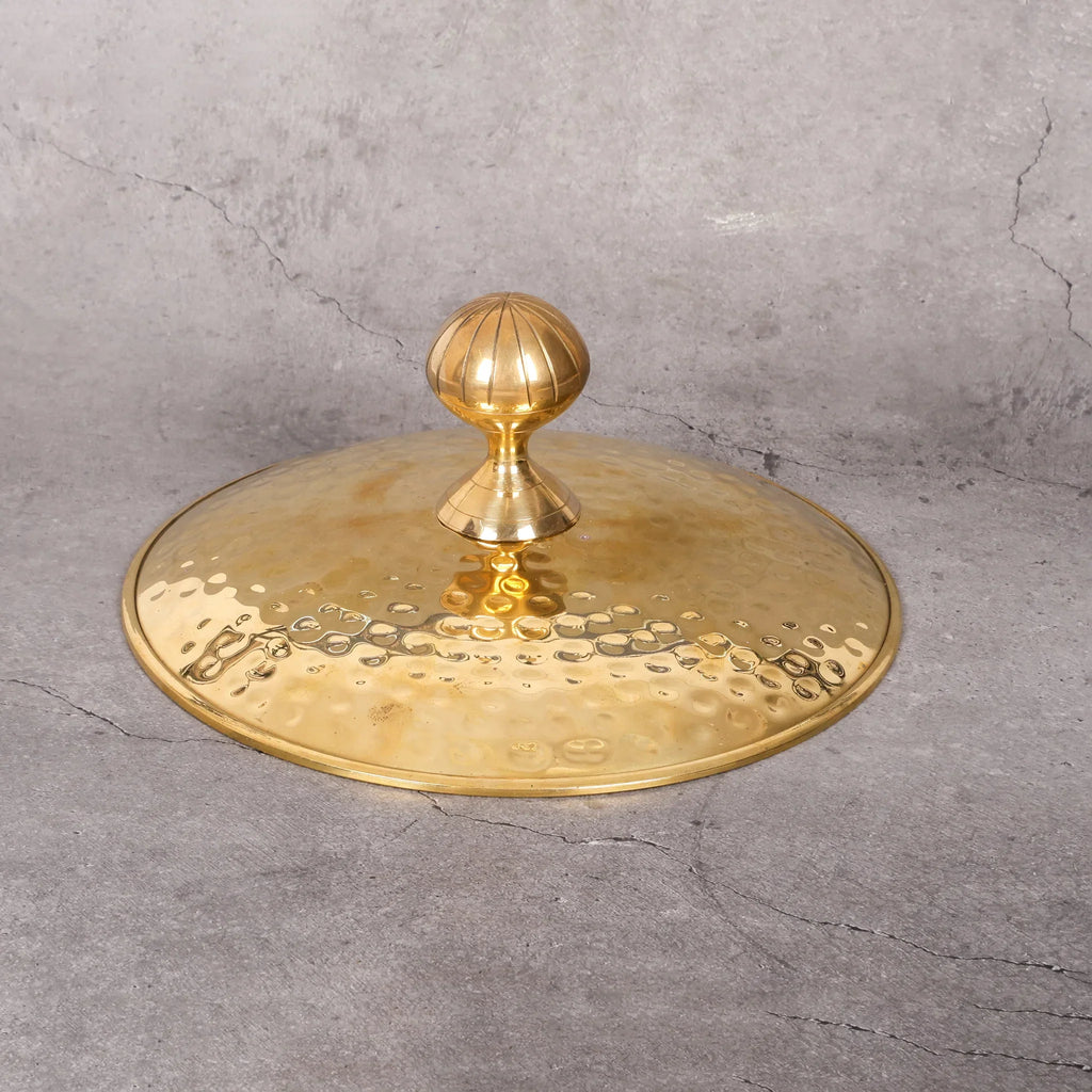 Copper Mart Hand-Hammered Brass Stew Pot (Degchi) – Saucepan with Lid