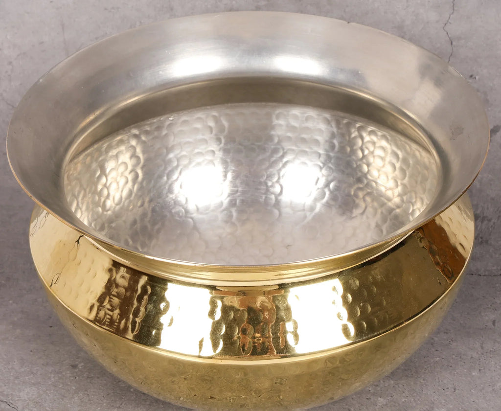 Copper Mart Artisanal Brass Sipri – Traditional Hammered Stew Pot
