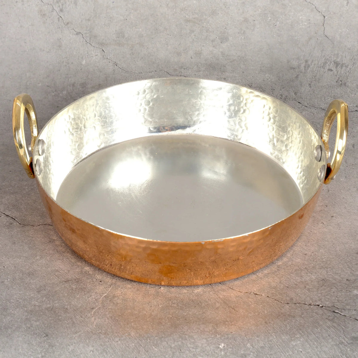 Copper Mart Hand-Hammered Copper Rondeau Griddle (Tavi) – Artisanal Crepe & Searing Pan, Solid Copper