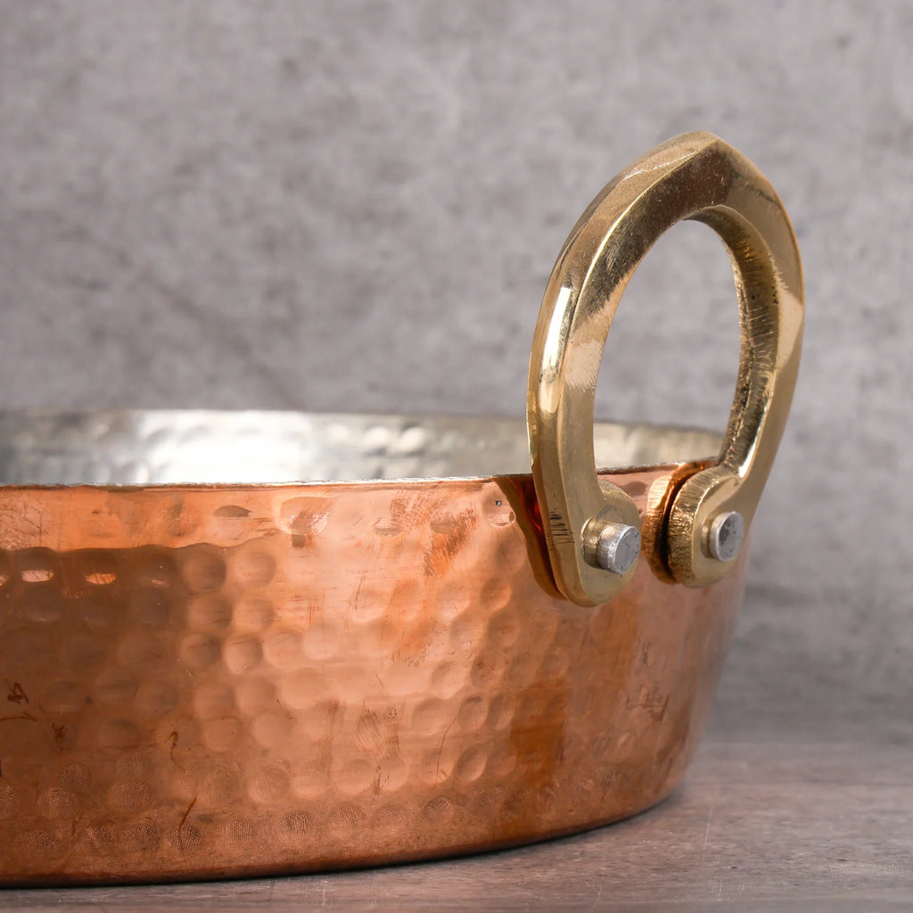 Copper Mart Hand-Hammered Copper Rondeau Griddle (Tavi) – Artisanal Crepe & Searing Pan, Solid Copper