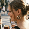 Copper Mart Brass Ankh Earrings — Hexagonal Drop Earrings with Copper Ankh Symbol | Handmade