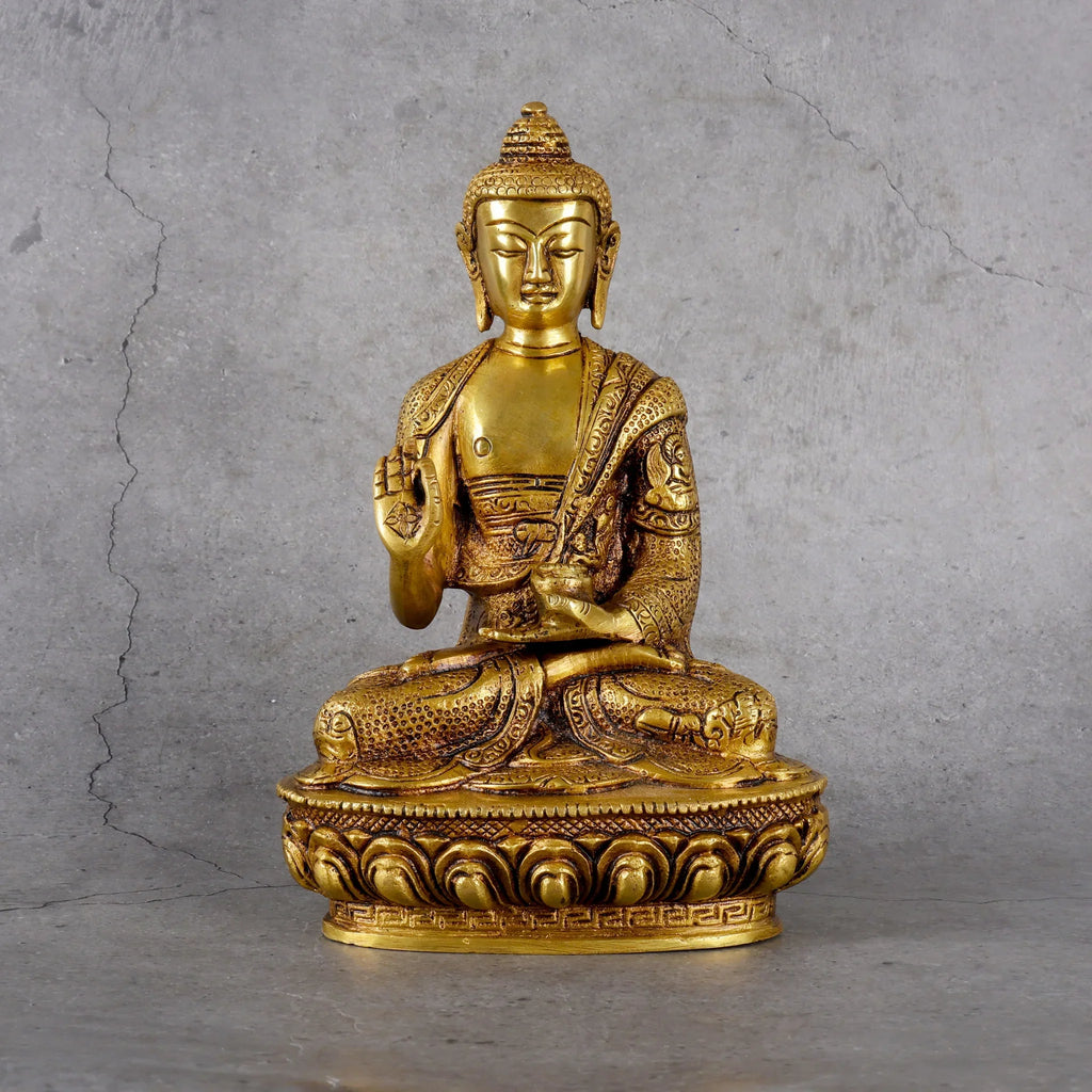 Copper Mart Artisanal Brass Buddha Sakyamuni – Meditation & Enlightenment Sculpture