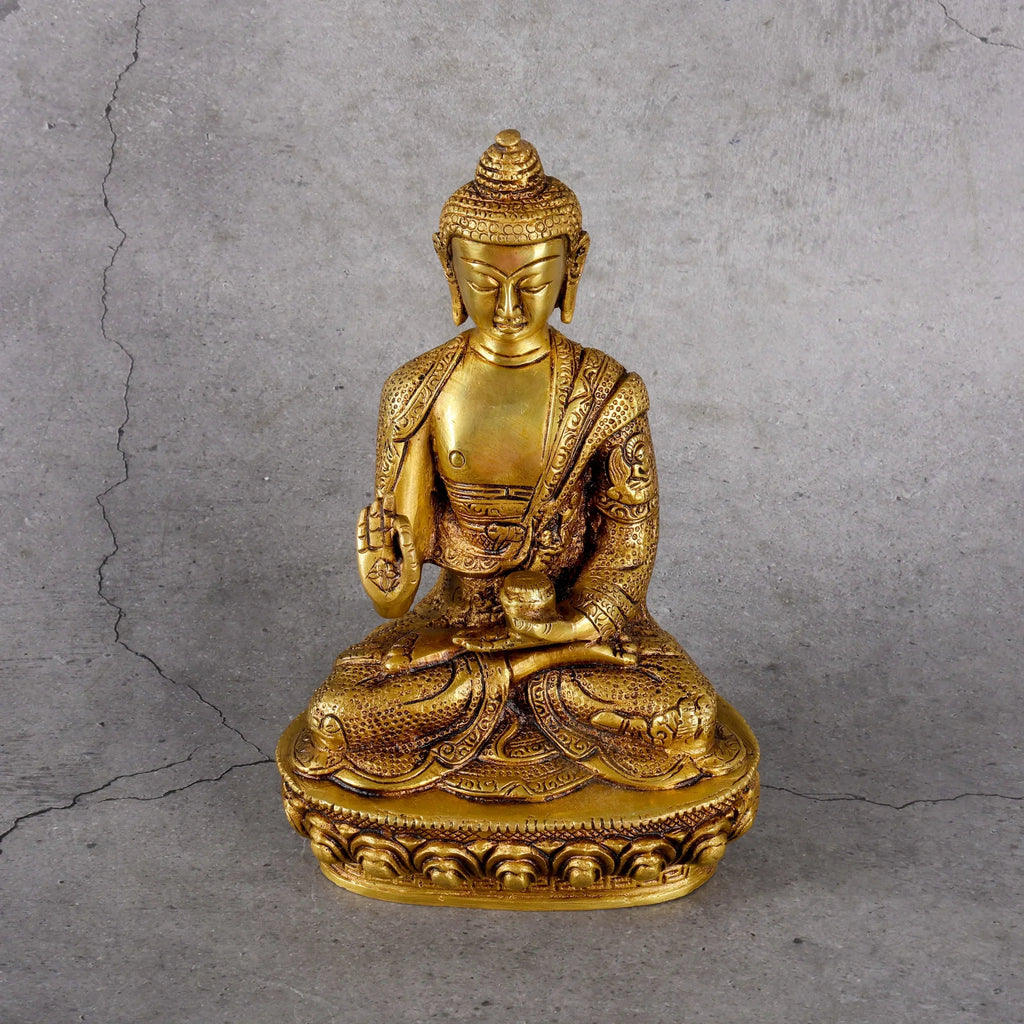 Copper Mart Artisanal Brass Buddha Sakyamuni – Meditation & Enlightenment Sculpture
