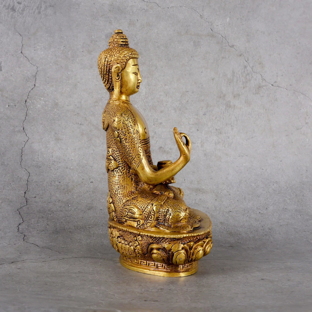Copper Mart Artisanal Brass Buddha Sakyamuni – Meditation & Enlightenment Sculpture