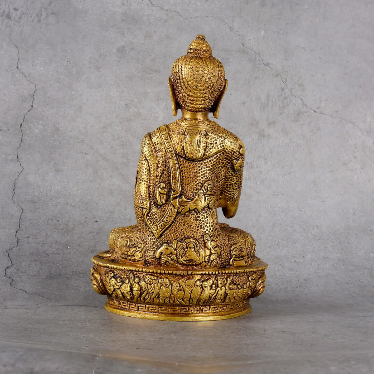 Copper Mart Artisanal Brass Buddha Sakyamuni – Meditation & Enlightenment Sculpture