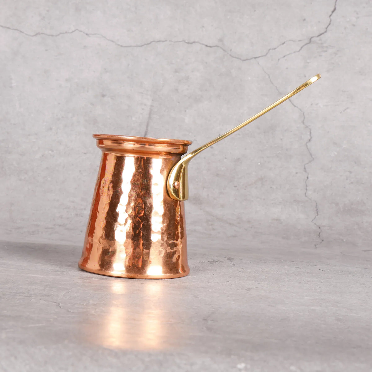 Copper Mart Copper Turkish Coffee Pot (Ibrik) – Hand-Hammered Cezve, Tin-Lined (Kalai), Solid Copper