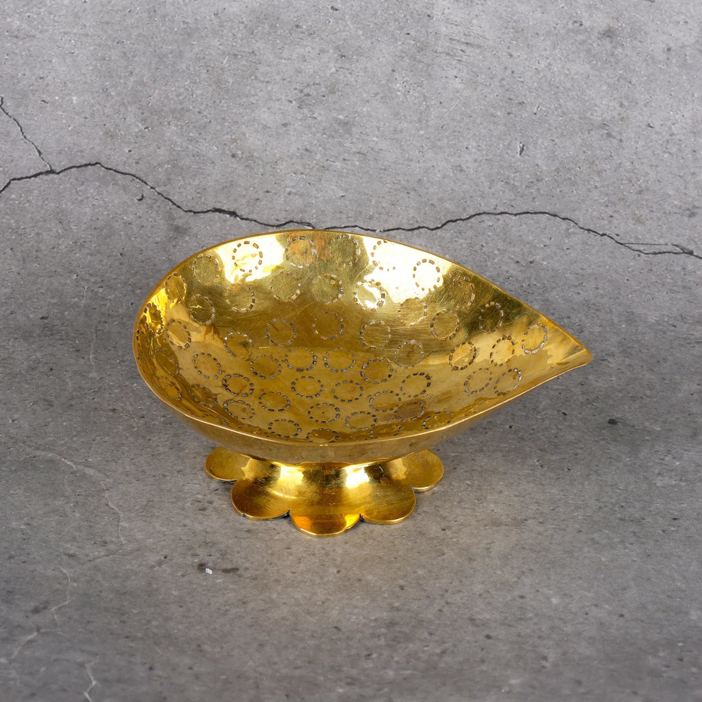 Copper Mart Brass Diya Lamp – Lotus Oil Lamp for Diwali, Puja & Meditation