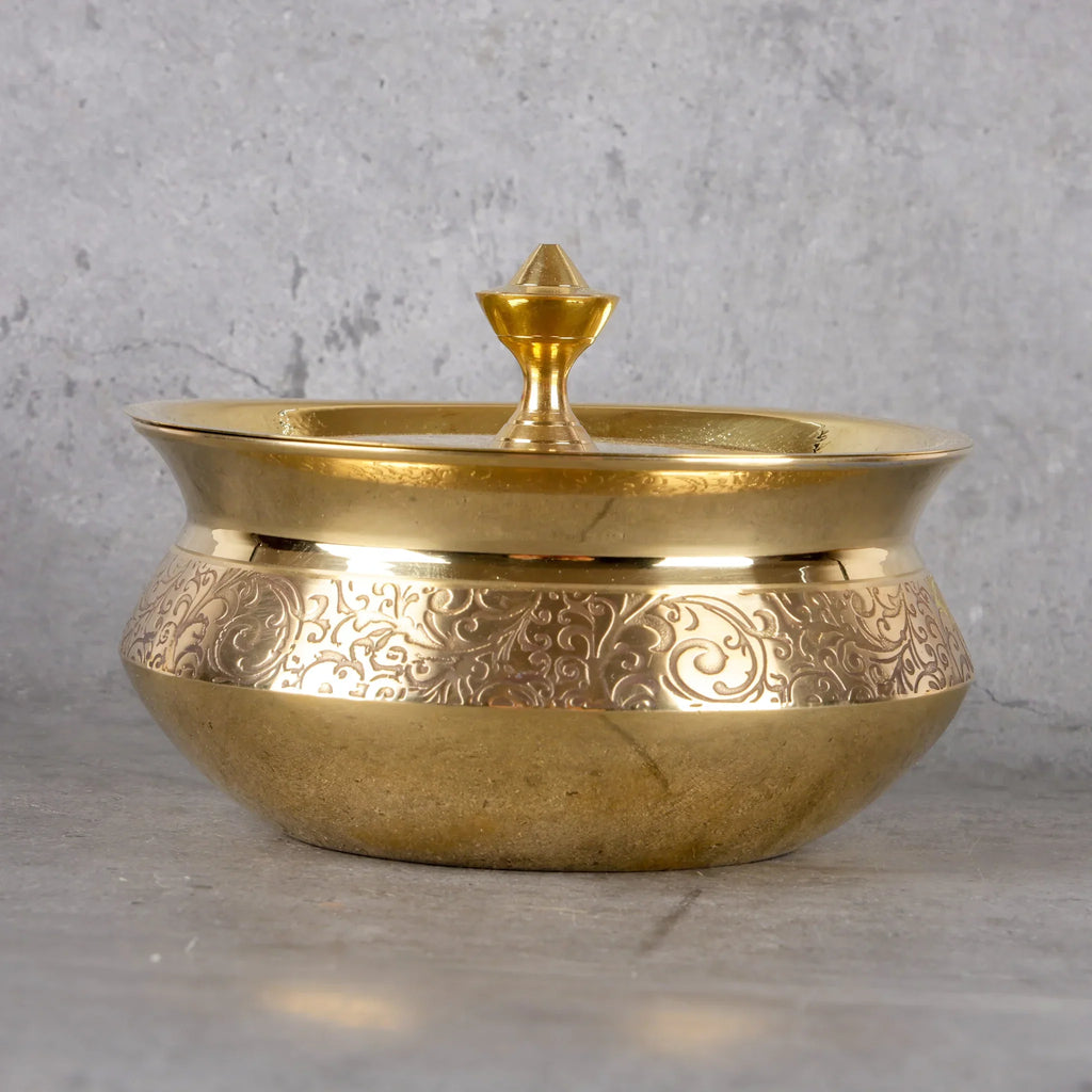 Copper Mart Brass Heritage Serving Dish (Lily Motif) – Traditional Hostess Ware