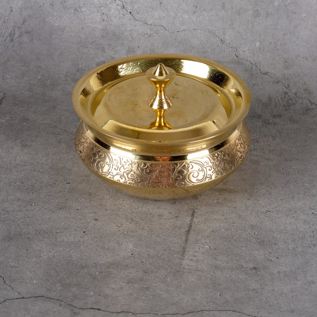 Copper Mart Brass Heritage Serving Dish (Lily Motif) – Traditional Hostess Ware