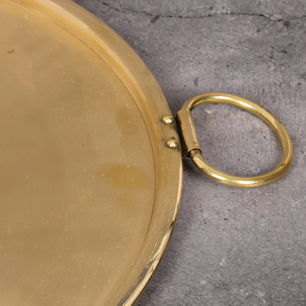 Copper Mart Brass Crepe Pan – Flat Griddle for Crepes, Dosa & Pancakes, Heavy-Gauge