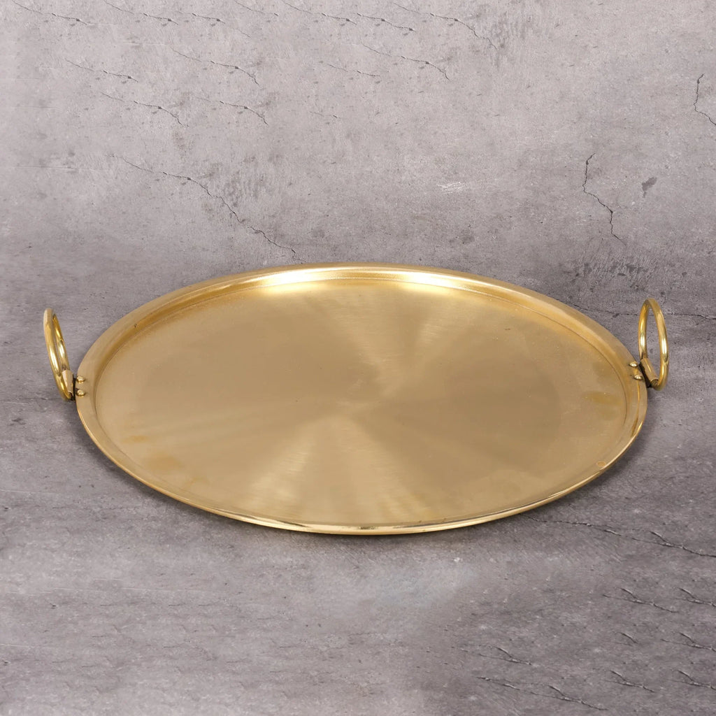 Copper Mart Brass Crepe Pan – Flat Griddle for Crepes, Dosa & Pancakes, Heavy-Gauge