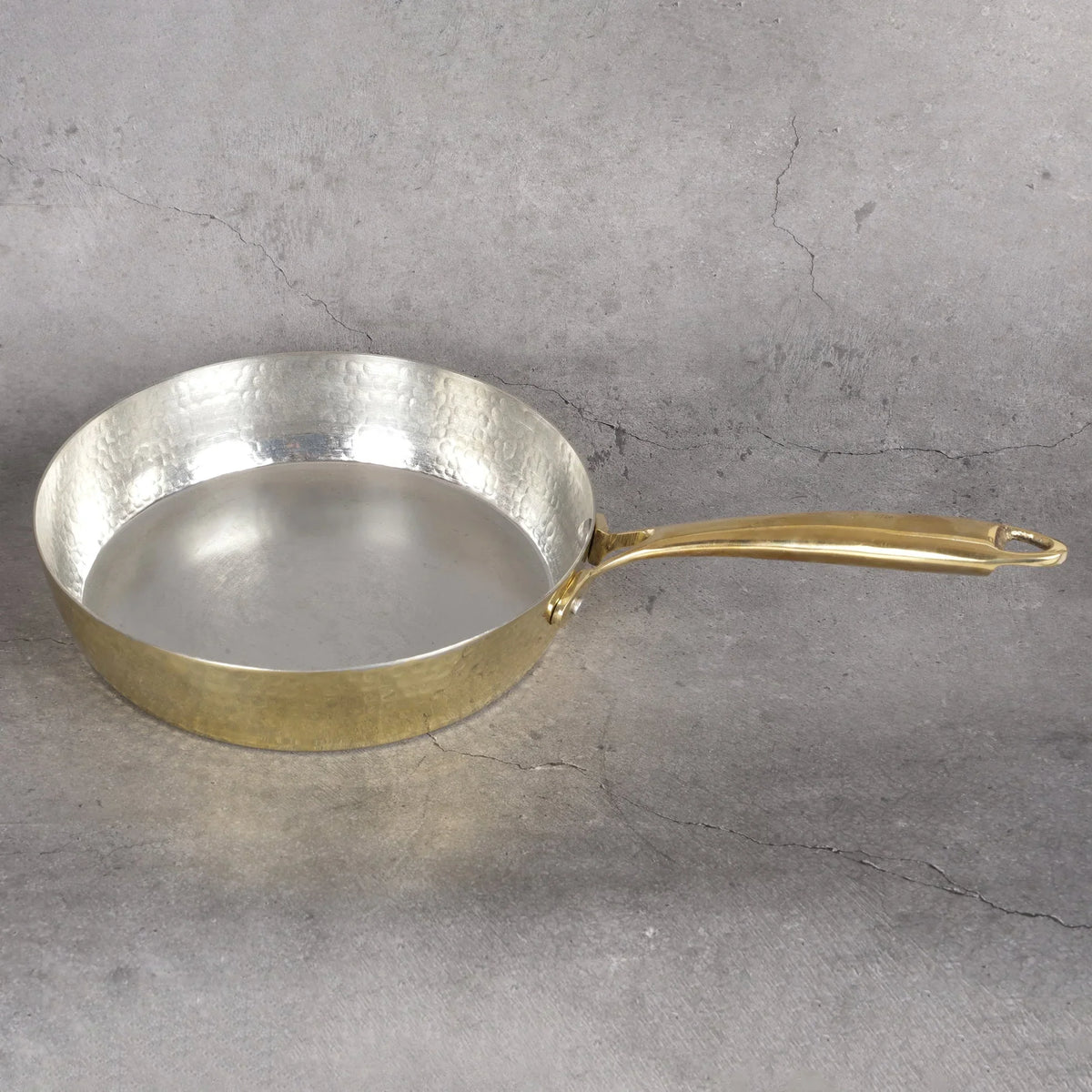 Copper Mart Brass Skillet – 8-inch Frying Pan, Tin-Lined (Kalai), Hand-Hammered