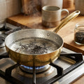 Copper Mart Brass Skillet – 8-inch Frying Pan, Tin-Lined (Kalai), Hand-Hammered