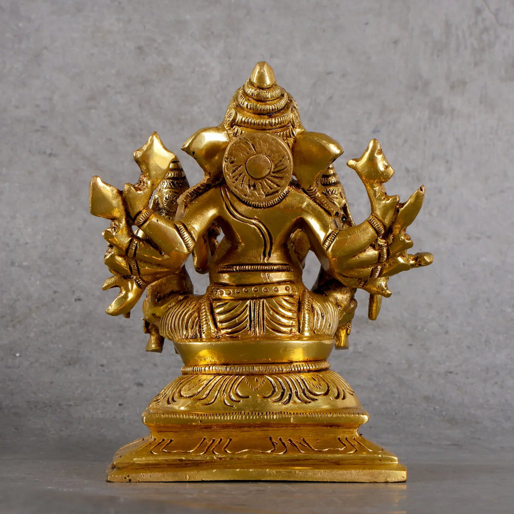 Copper Mart Sacred Brass Ganesha with Ridhi Sidhi Set – Prosperity & Wisdom Trinity