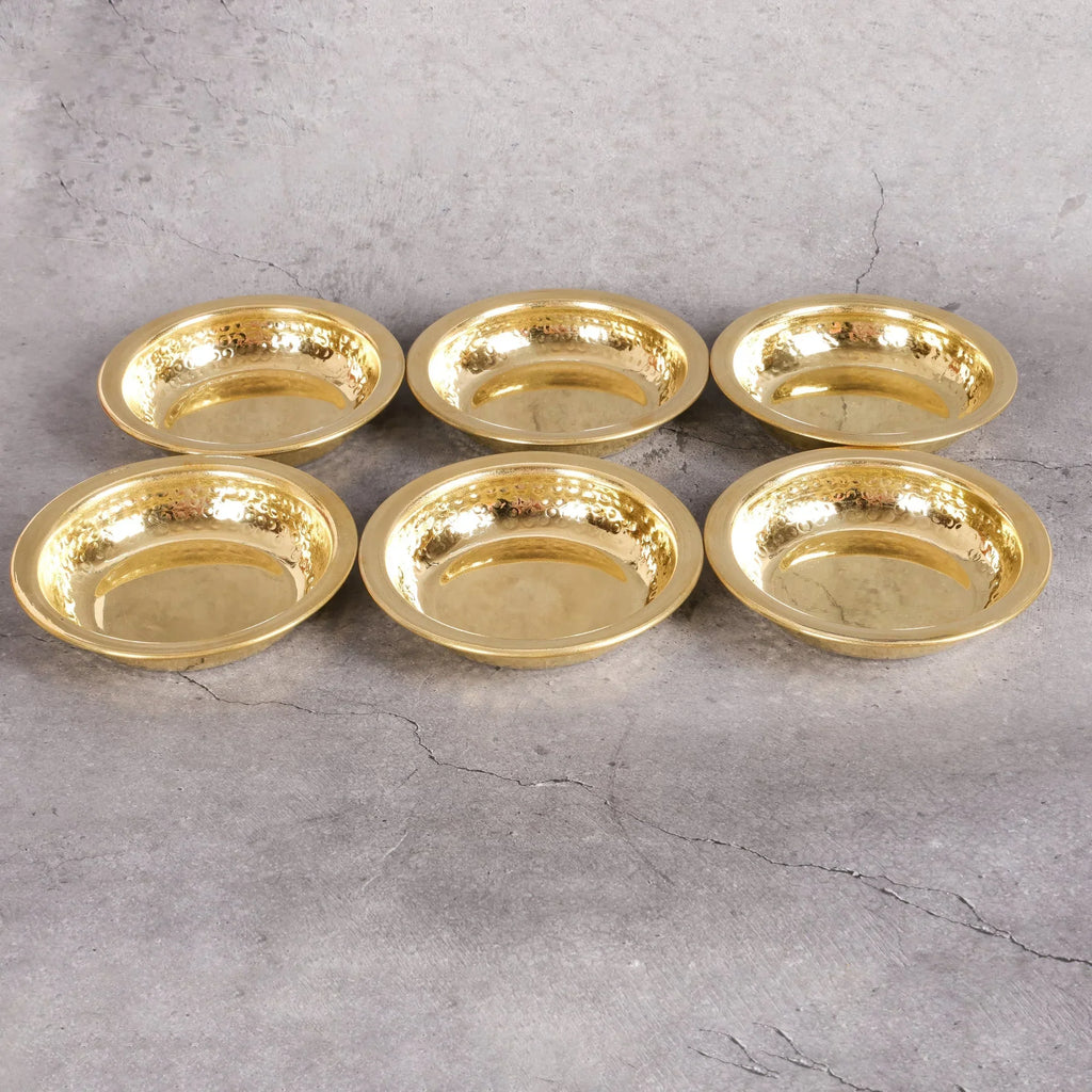 Copper Mart Brass Dessert Plate – Hand-Hammered Small Plate, Heritage Tableware, Tin-Lined