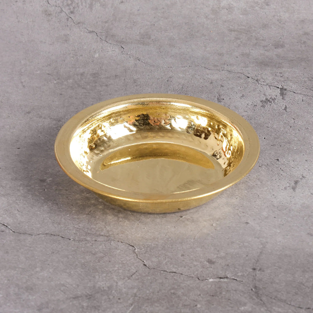 Copper Mart Brass Dessert Plate – Hand-Hammered Small Plate, Heritage Tableware, Tin-Lined