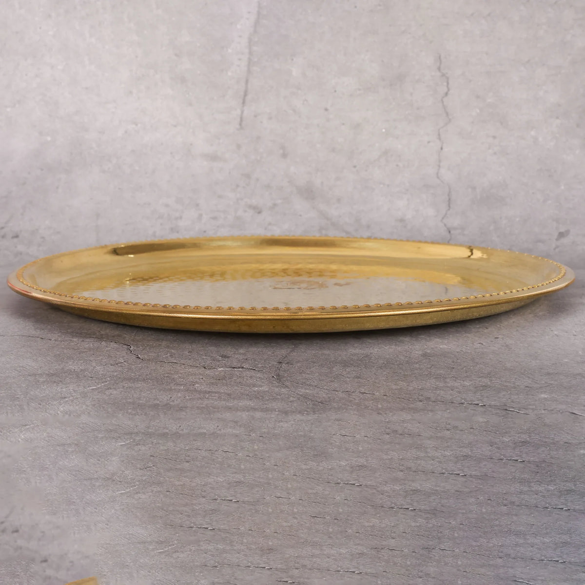 Copper Mart Brass Dinner Plate – Hand-Hammered Heritage Tableware, Tin-Lined (Kalai)
