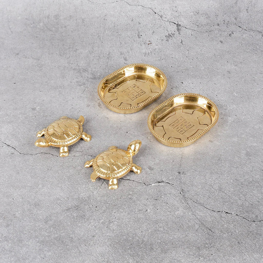 Copper Mart Artisanal Brass Turtle Pair (Kachua) – Vastu & Feng Shui Decor
