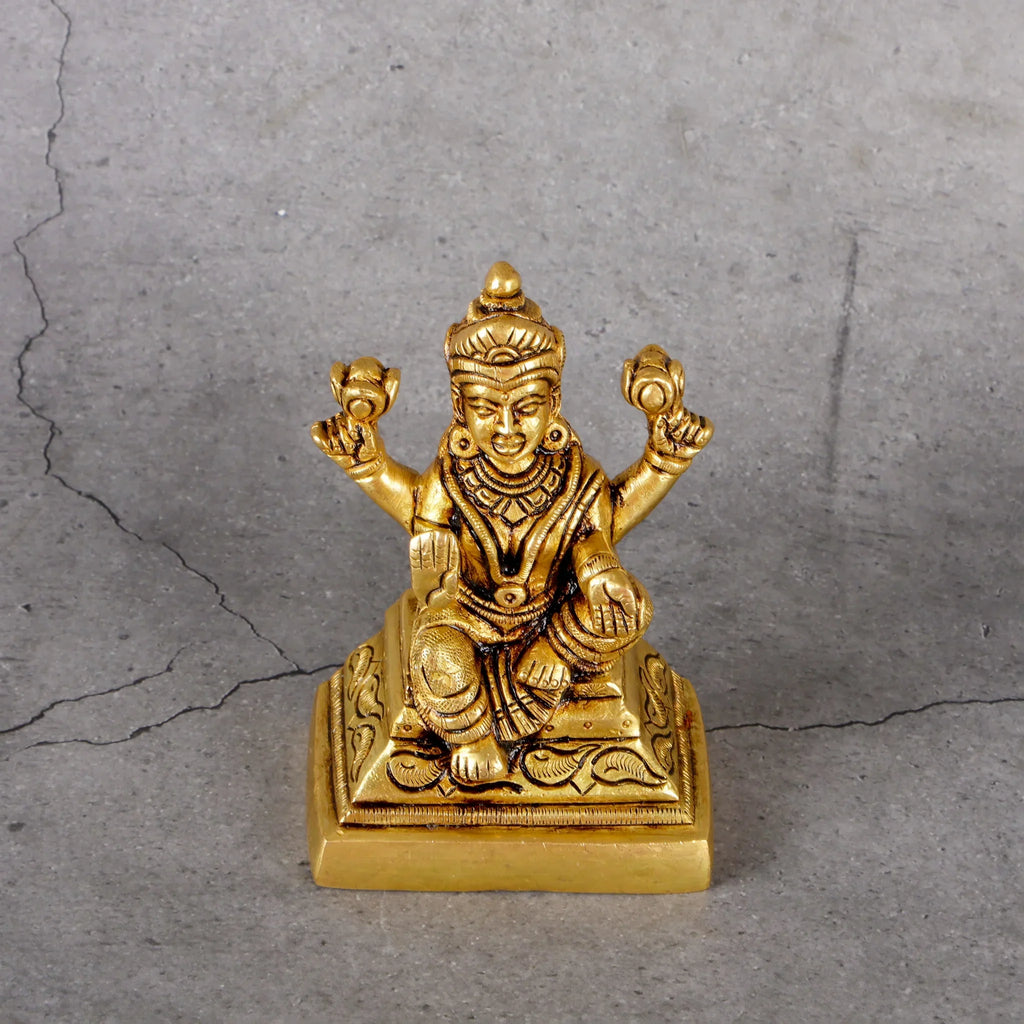 Copper Mart Sacred Brass Laxmi Statue – Goddess of Wealth & Prosperity