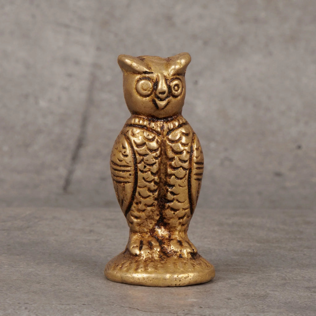 Copper Mart Brass Owl Statue – Hand-Cast Sculpture, Symbol of Wisdom & Prosperity