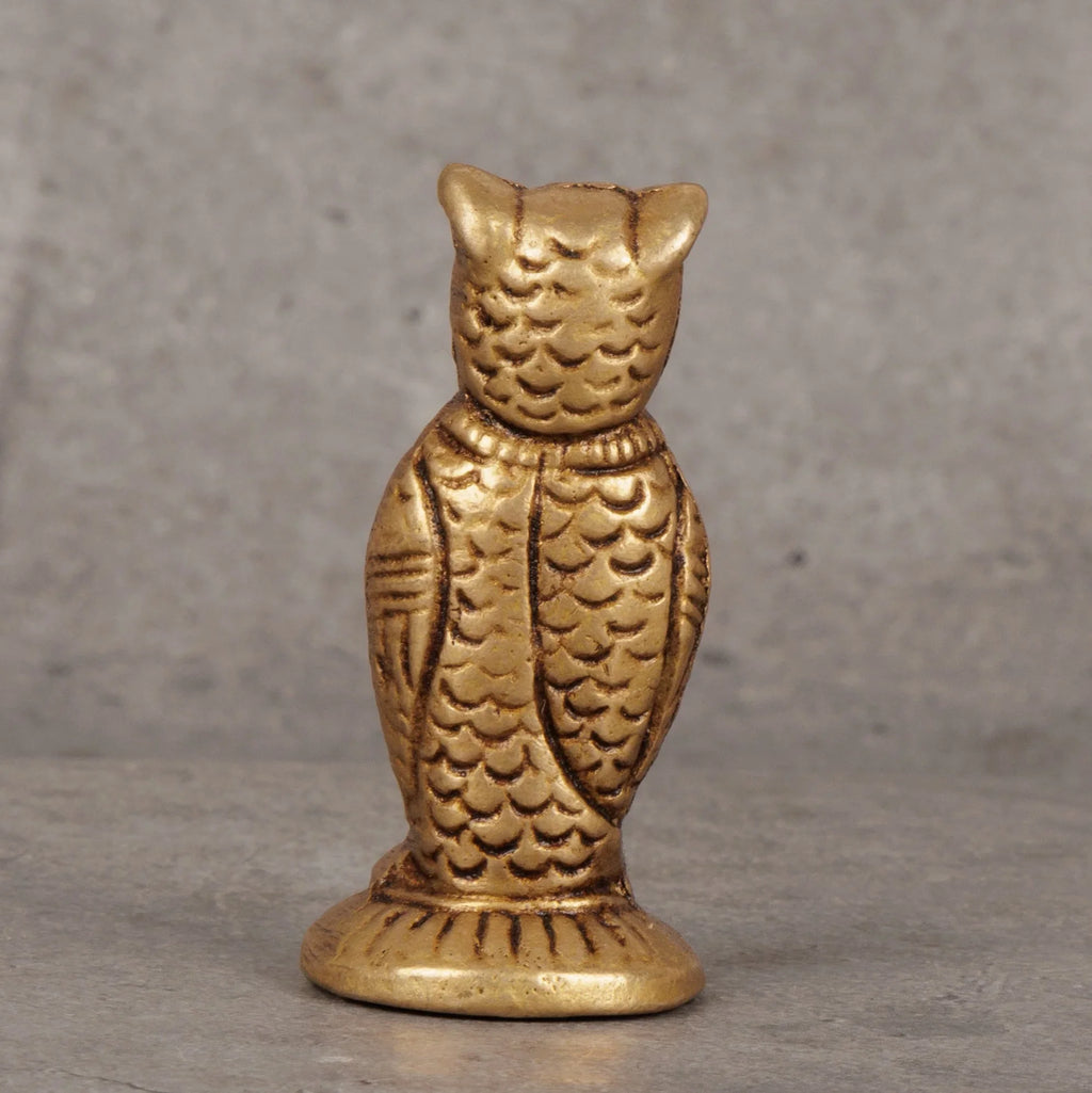 Copper Mart Brass Owl Statue – Hand-Cast Sculpture, Symbol of Wisdom & Prosperity