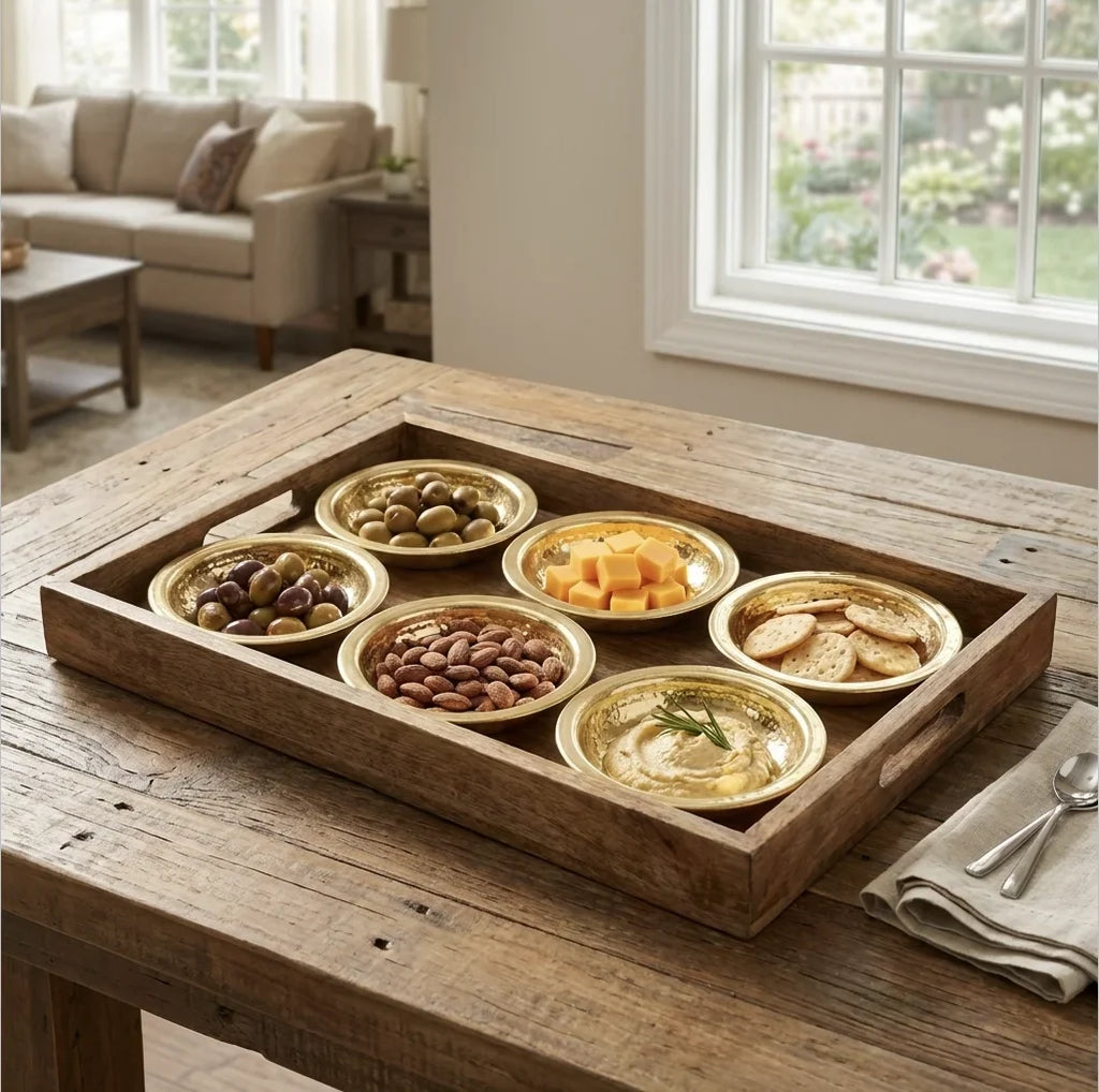 Copper Mart Brass Dessert Plate – Hand-Hammered Small Plate, Heritage Tableware, Tin-Lined