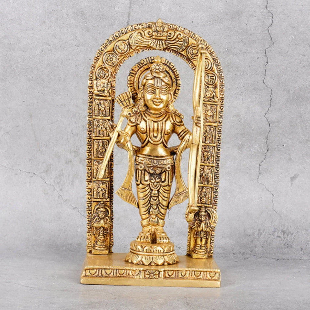 Copper Mart Sacred Brass Ram Lala Statue – Antique Heritage Lord Rama Idol