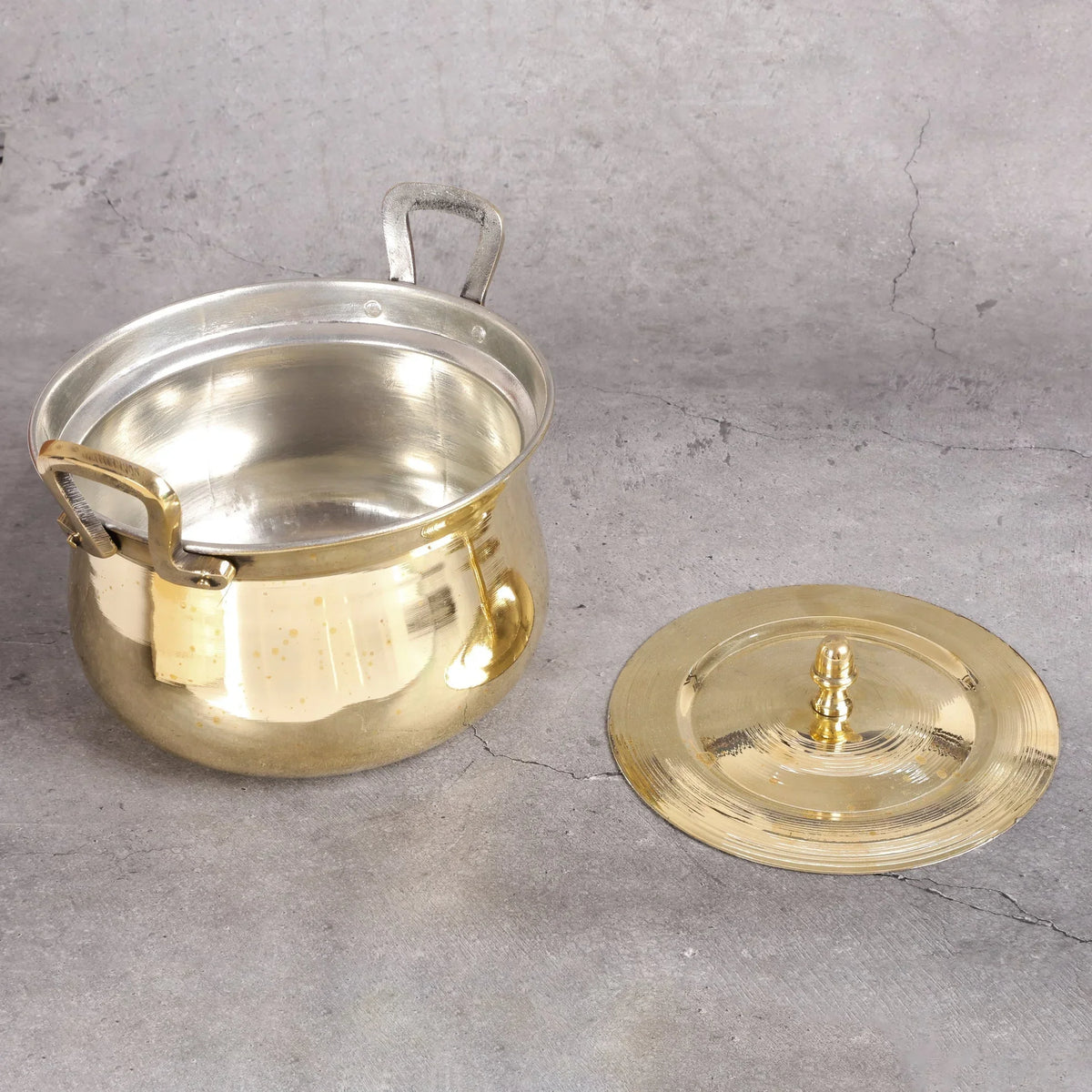 Copper Mart Traditional Brass Rice & Grain Cooker – Heavy-Gauge Heritage Pot