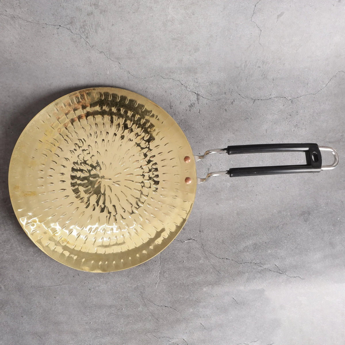 Copper Mart Artisanal Brass Crepe & Flatbread Griddle – Heavy-Gauge Tawa