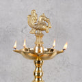 Copper Mart Artisanal Brass Lotus Samai Diya – Traditional Standing Oil Lamp