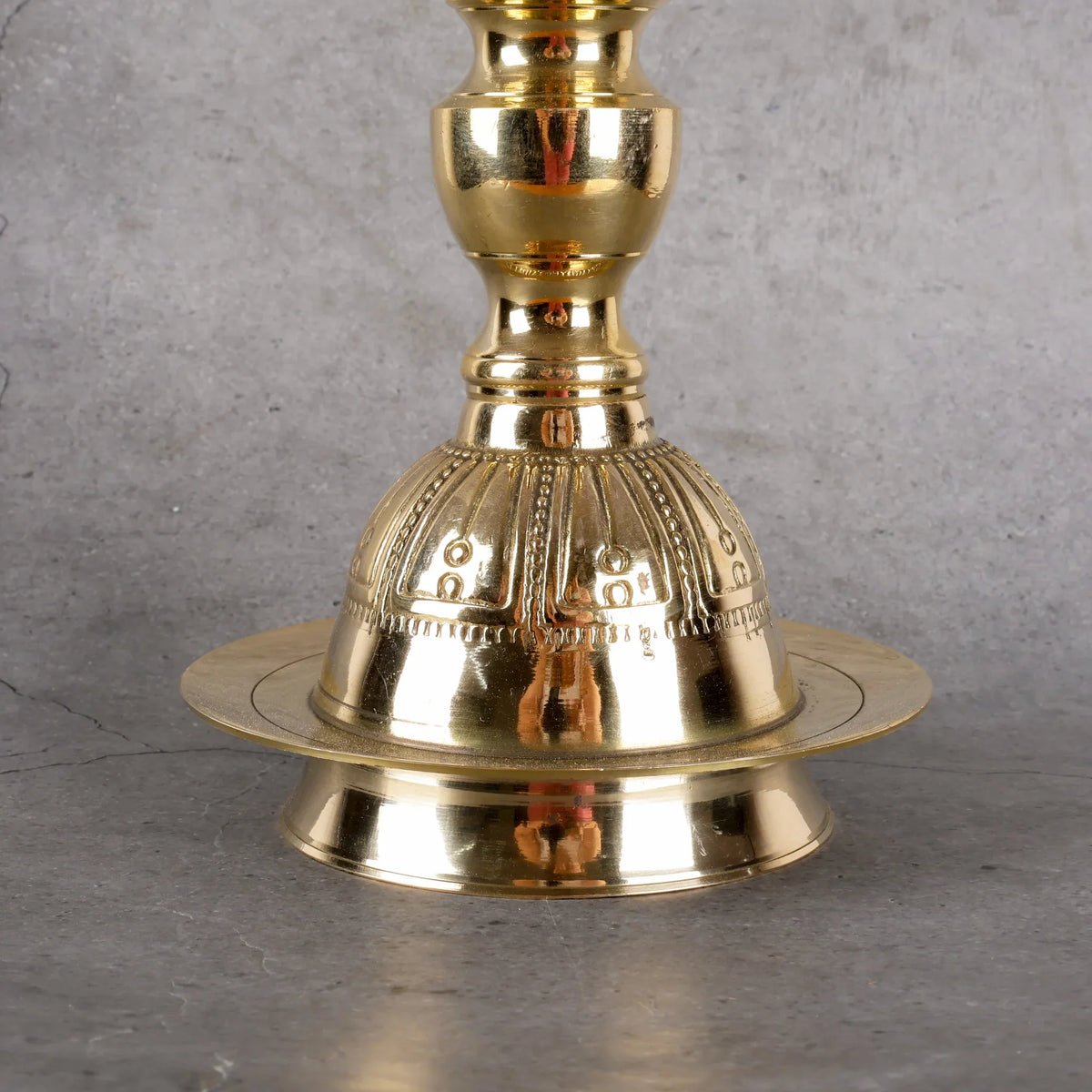 Copper Mart Artisanal Brass Lotus Samai Diya – Traditional Standing Oil Lamp