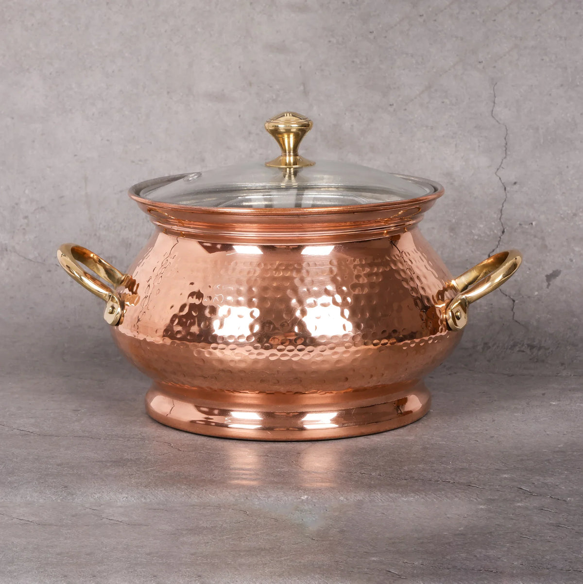 Copper Mart Hammered Copper Serving Casserole (Handi) – Heritage Tableware, Solid Copper