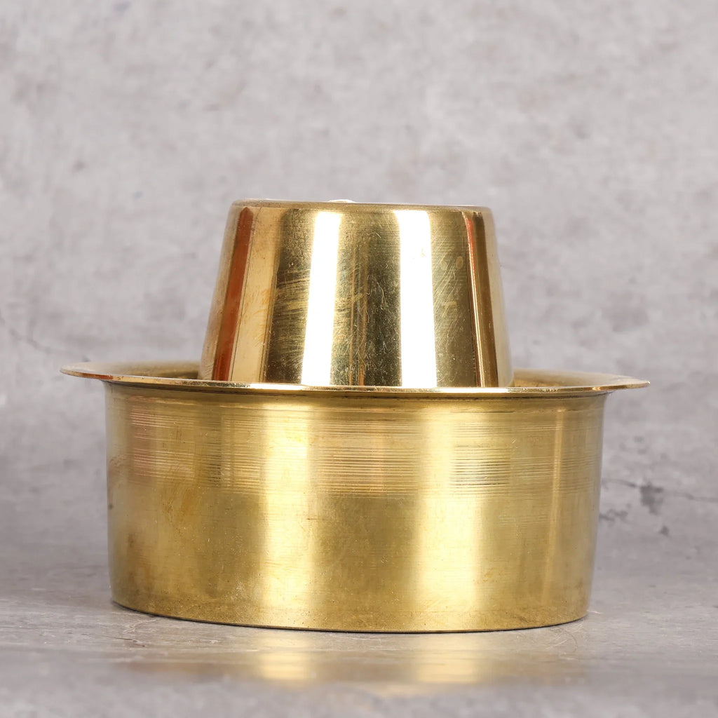 Copper Mart Traditional Brass Coffee Dabra Set – Artisanal Tumbler & Saucer