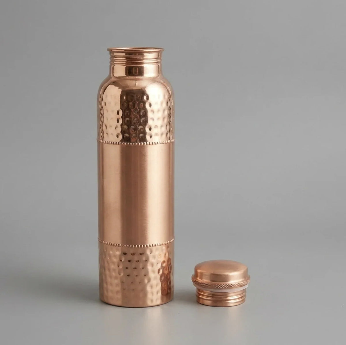 Copper Mart Hand-Hammered Copper Water Bottle – 34 oz, Leak-Proof