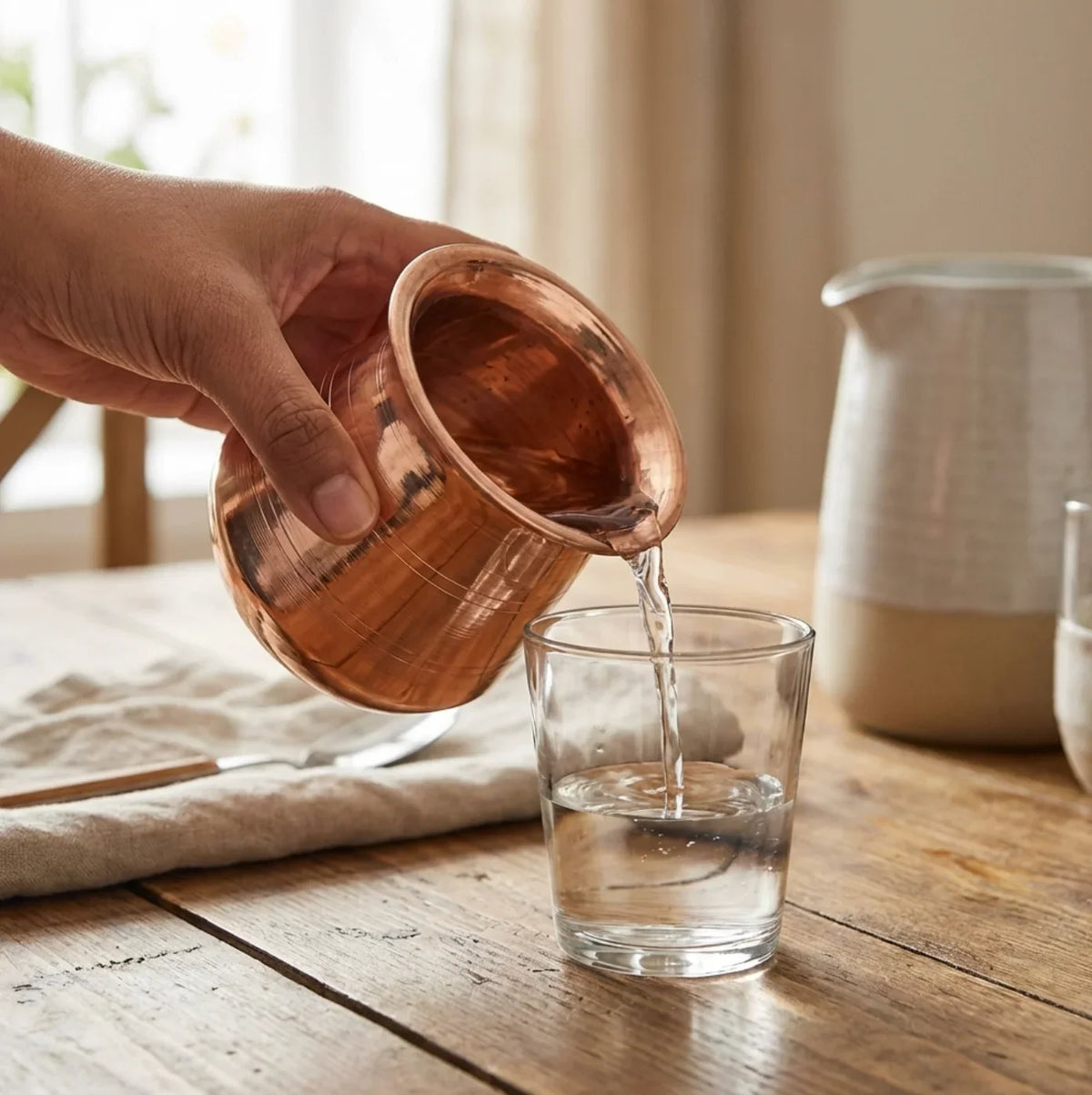 Copper Mart Copper Bedside Carafe – Nightstand Water Carafe, Solid Copper