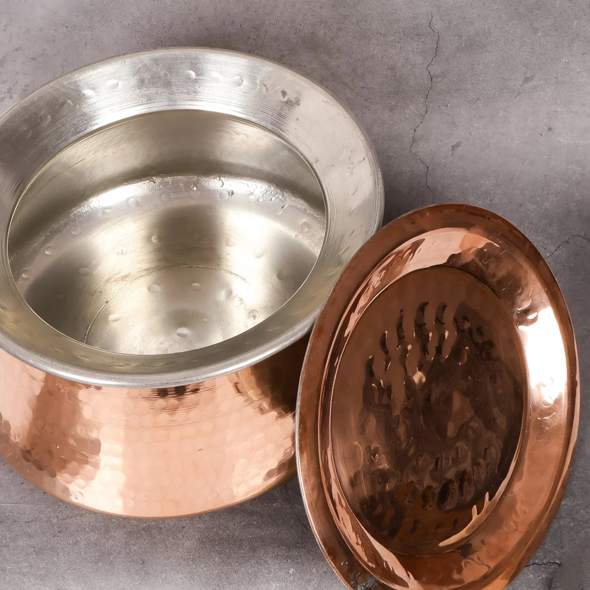 Copper Mart Copper Dutch Oven – Hand-Hammered Pot with Lid, Tin-Lined (Kalai)