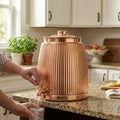 Copper Mart Copper Water Dispenser – 8 L Matka with Brass Tap, Solid Copper