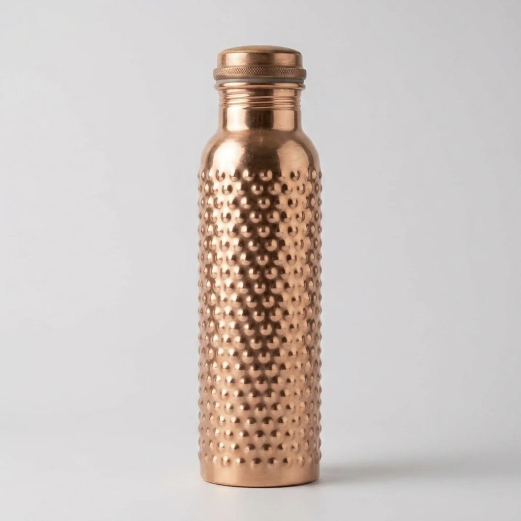 Copper Mart Hand-Hammered Copper Water Bottle – 34 oz, Leak-Proof