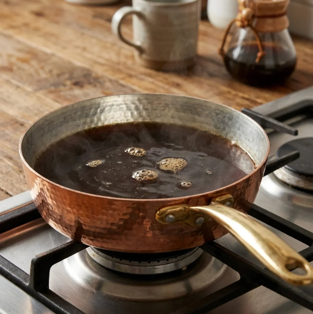 Copper Mart Copper Skillet – 8-inch Frying Pan, Hand-Hammered, Tin-Lined (Kalai)