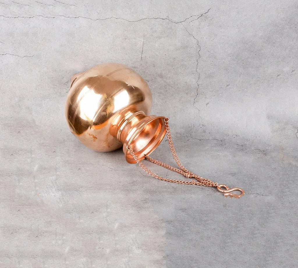 Copper Mart Hand-Hammered Copper Jaldhara – Sacred Ritual Water Drip, Solid Copper