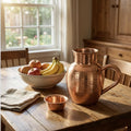 Copper Mart Copper Water Pitcher with Lid – 50 oz Hammered Jug, Solid Copper (Not Plated)