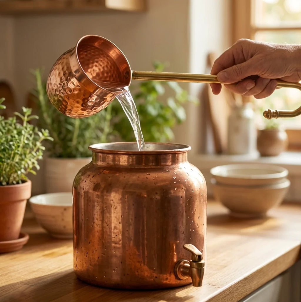 Copper Mart Hand-Hammered Copper Serving Ladle – Culinary Tool, Solid Copper