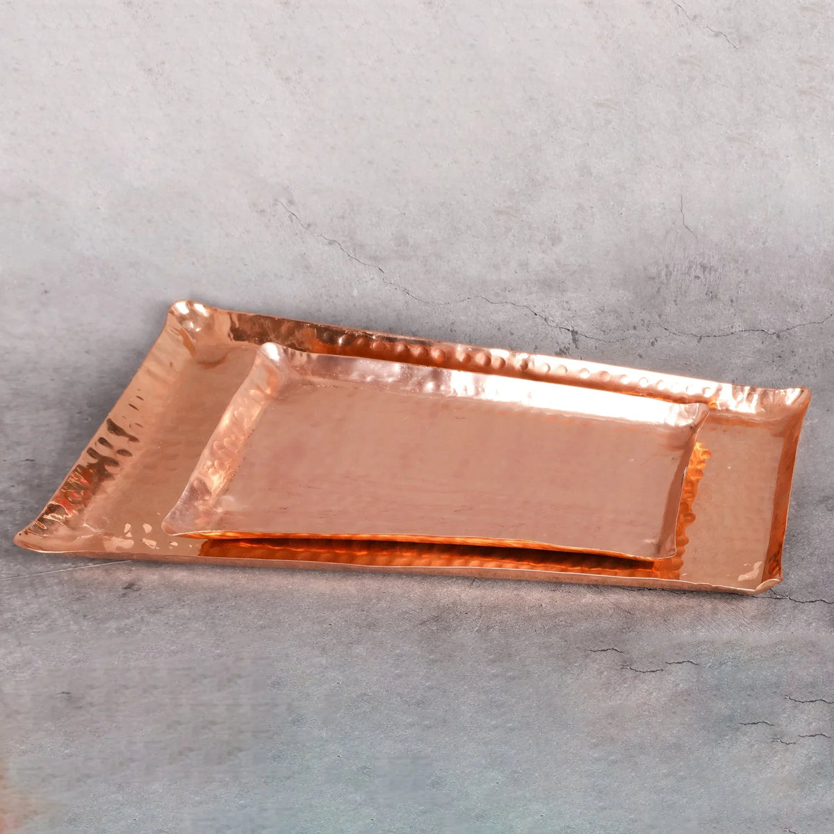 Copper Mart Hand-Hammered Copper Tray – Heritage Serving Platter, Solid Copper
