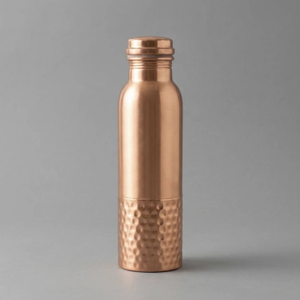 Copper Mart Hand-Hammered Copper Water Bottle – 34 oz, Leak-Proof