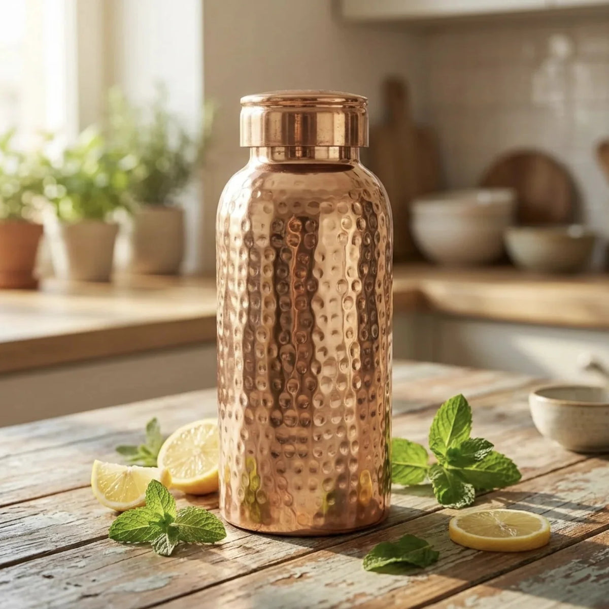 Copper Mart Copper Water Bottle – 57 oz & 84 oz, Leak-Proof, Solid Copper (Not Plated)