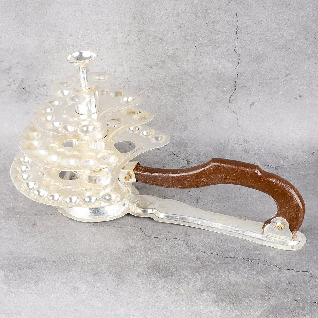 Copper Mart Artisanal German Silver 51-Flame Aarti – Grand Temple Ritual Lamp