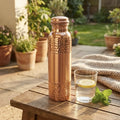Copper Mart Hand-Hammered Copper Water Bottle – 34 oz, Leak-Proof
