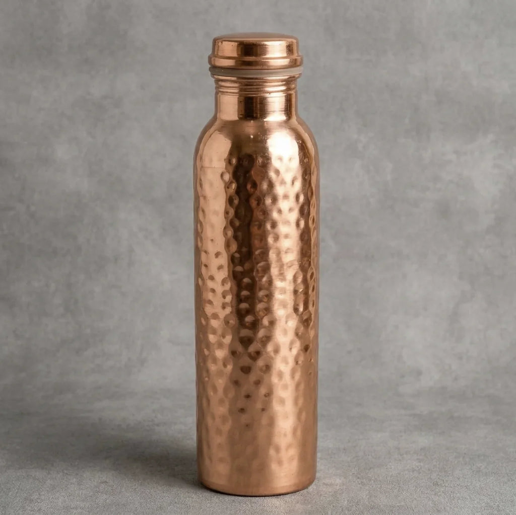 Copper Mart The Copper Morning Ritual – Tongue Scraper + Hammered Water Bottle + Pair of Mugs