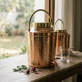 Copper Mart Copper Water Dispenser – Hand-Hammered Matka with Brass Handles, Lid & Tap